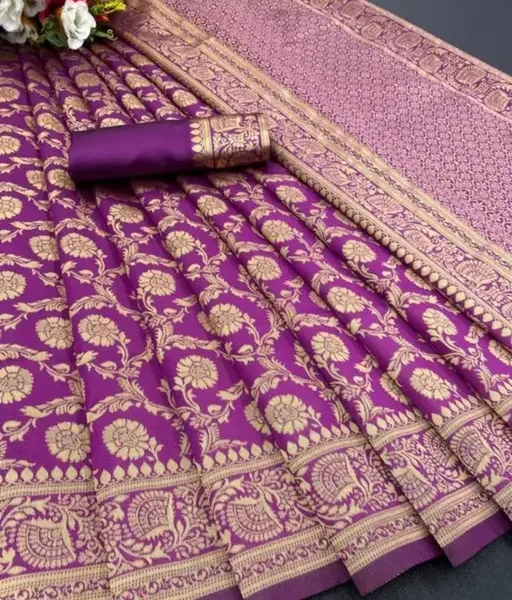 olq3h_512 Pink Zari Border Saree