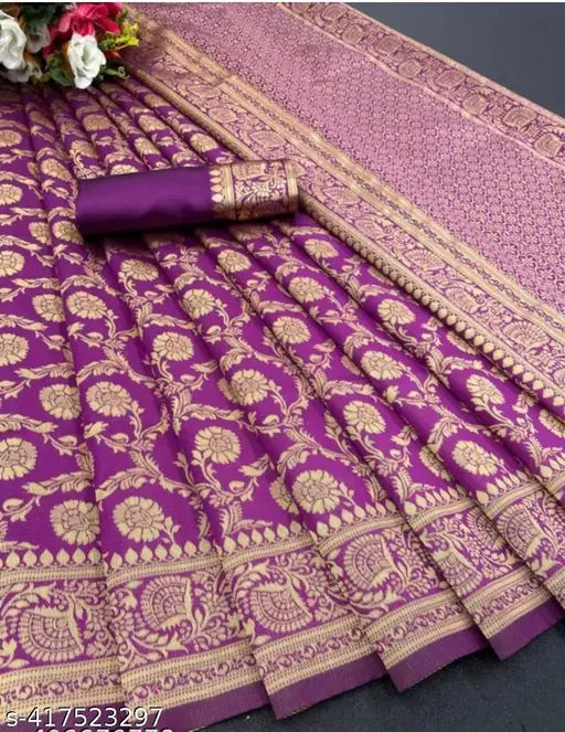 Pink Zari Border Saree