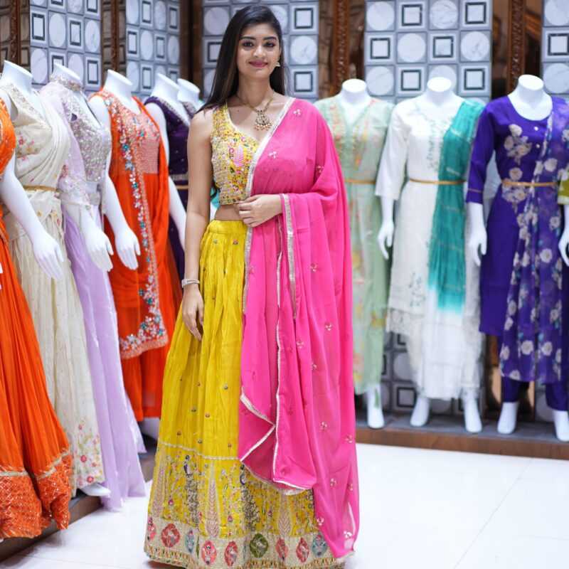 Green Color Half Saree