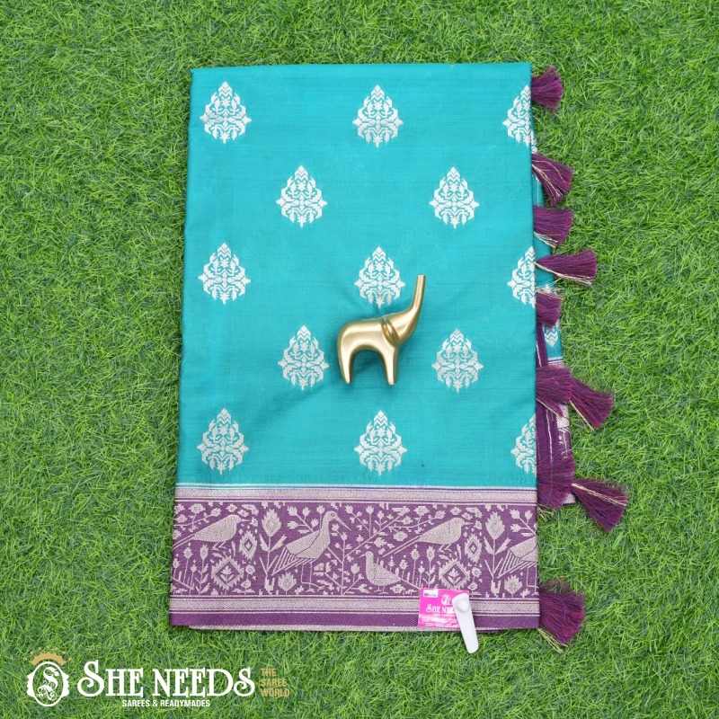 Pista Green Fancy Saree